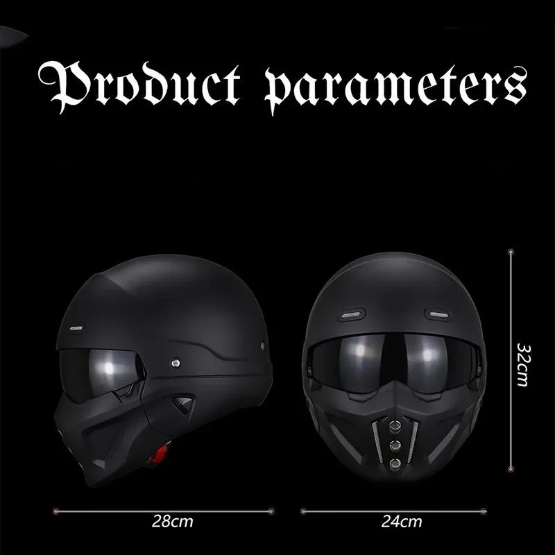 Come With 2 Lens Motorcycle Scorpion Helmet Moto Modular Male Retro  Capacete Casco Cruiser Half Tactical Cap DOT Approved CE