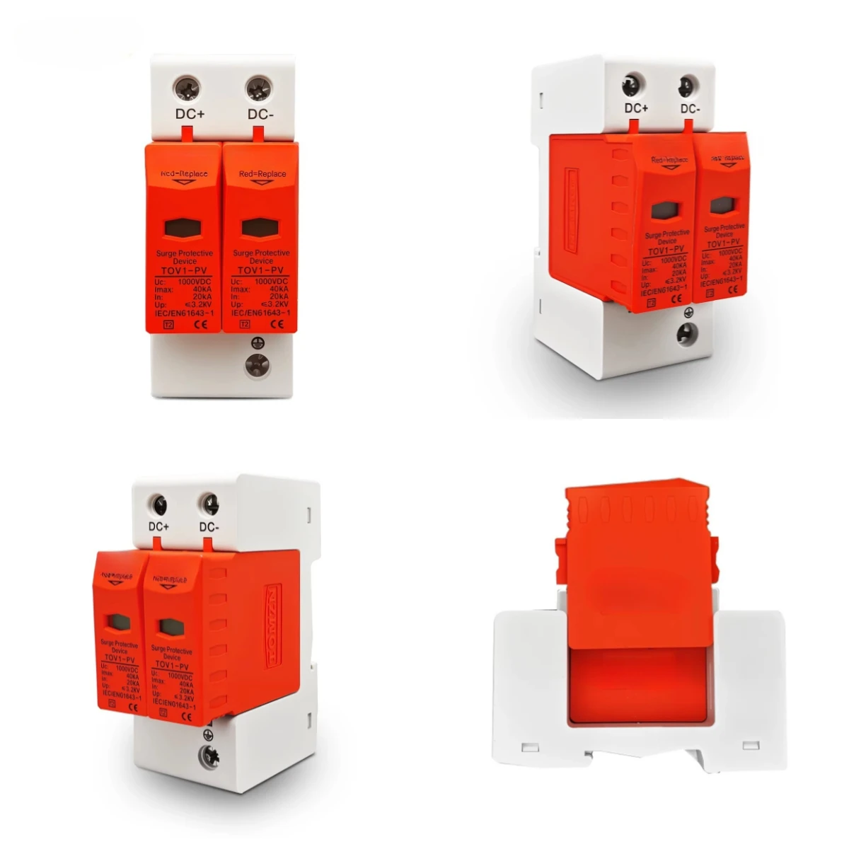 DC 1000V 800V 600V 500V 10kA~20kA 20kA~40kA House Surge Protector Protective Low-voltage Arrester Device PV for OBO system