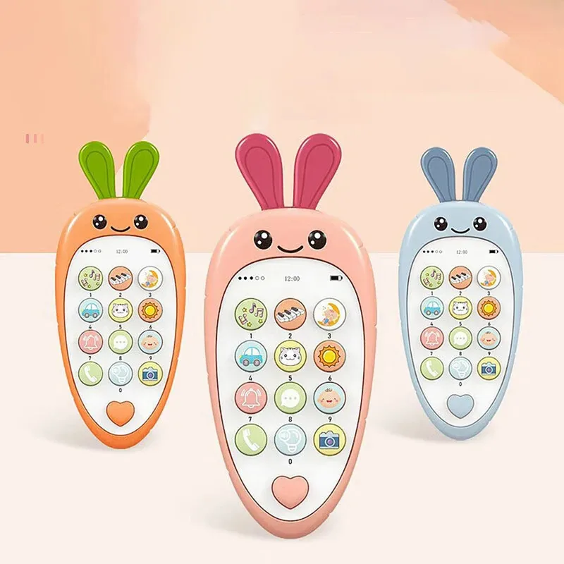 

Kids Music Sound Telephone Sleeping Toys,Baby Phone Toy with Teether Simulation Phone Infant Early Educational Toy Kids Gifts