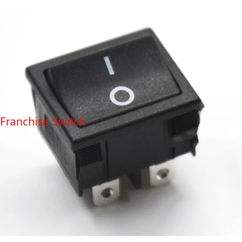 10PCS Power switch, rocker  black square boat  double knife  throw two gears RL3-222-BB