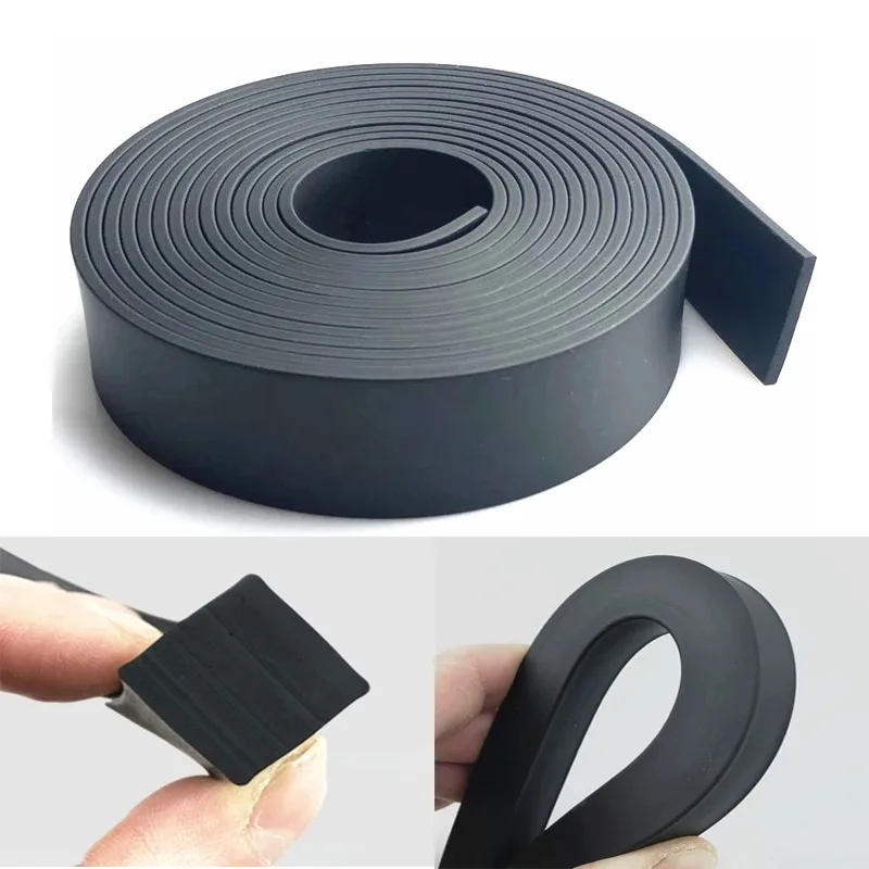 Solid Rubber Flat Seal Strip Anti-collision Wear-resistant Pressure Glass Gasket Square Strip Shock-absorbing Buffer Rubber Pad