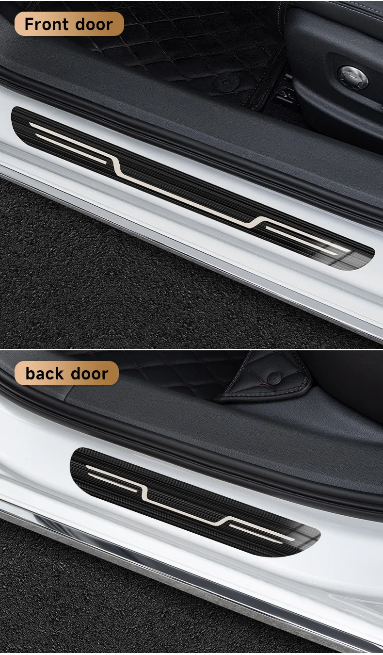 Edelstahl Auto-Türschwellenschutz Anti-Schmutz Aufkleber Abdeckung Dekoration Außen Anti-Kick Pedal Dekoration Zubehörteile – Detail 12