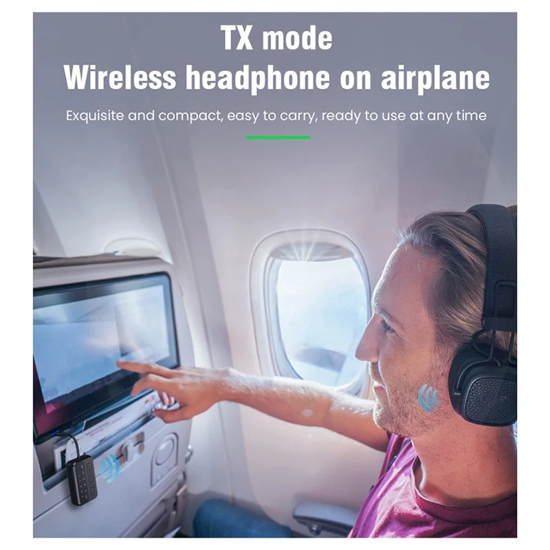 Elegante-apptx aeronaves transmissor tv computador adaptador bluetooth receptor transmissor dois-em-um tv computador um para dois