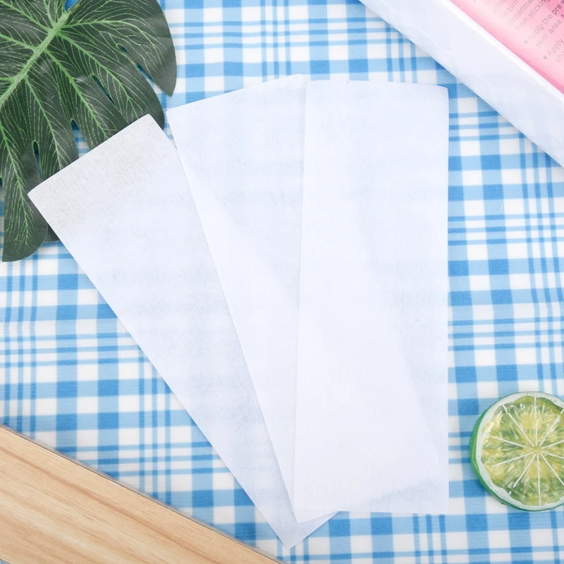 200แพ็คกําจัดขนแถบแว็กซ์ไม่ทอแถบขี้ผึ้งกําจัดขนแถบสําหรับใบหน้า,ขา,ใต้วงแขน,ร่างกายและบิกินี่,สีขาว