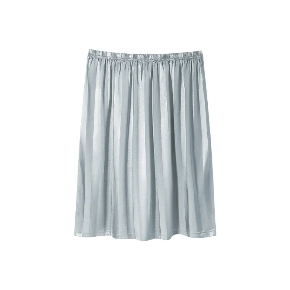 Crotch Less Men's Sleeping Skirt Pants No Underwear Sleep Artifact Ice Silk Pajama Pants Cool Side Split Male Bathrobe Summer