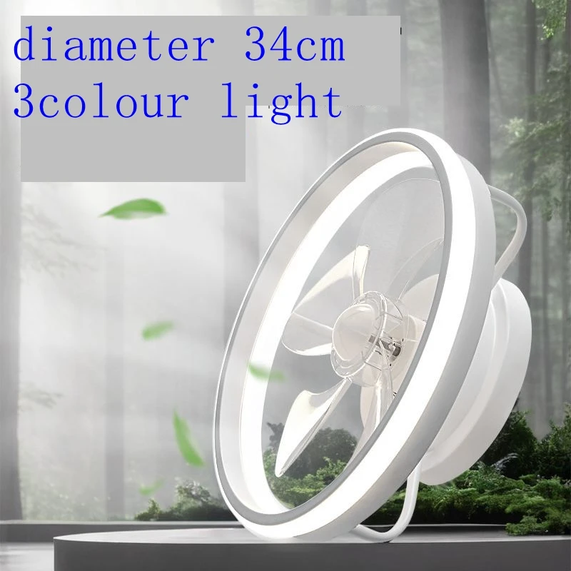 Remote Ceiling Fan with light bedroom silent modern living bedroom restaurant balcony ceiling fan light Frequency conversion
