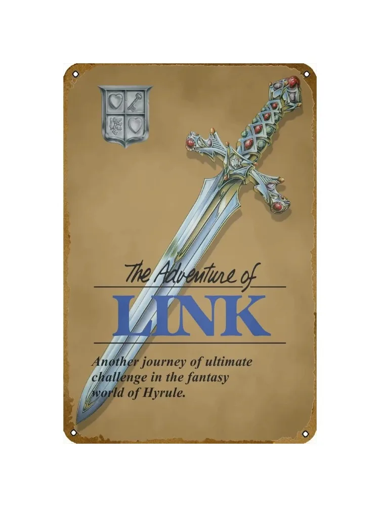 2 aventure de lien rétro étain signe vidéo jeu signe Gamer affiche Gamer décor mur Art métal signe mur Art Plaque affiche pour