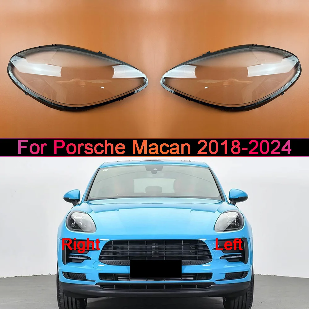 For Porsche Macan 2018-2024 Front Headlamp Cover Transparent Mask Lamp Shade Headlight Shell Lens Replace The Original Lampshade