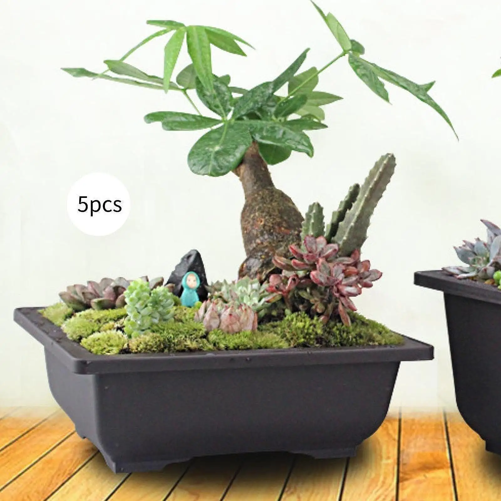 5Pcs Flower Pots Multifunctional Simple Planters Flowerpots Containers for Indoor Outdoor Garden Office Balcony Decoration