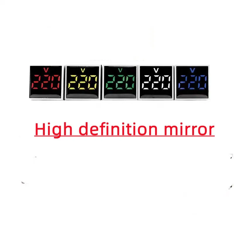 Voltage meter signal light 22mm AC 60-500v voltage meter square panel LED digital lighting tester