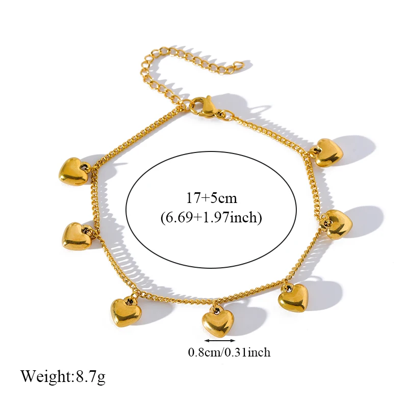 EILIECK 316L Edelstahl Blumen-Schmetterling-Herz-Charm-Armband für Damen, trendiges goldfarbenes wasserdichtes Armband-Schmuckstück. – Detail 12