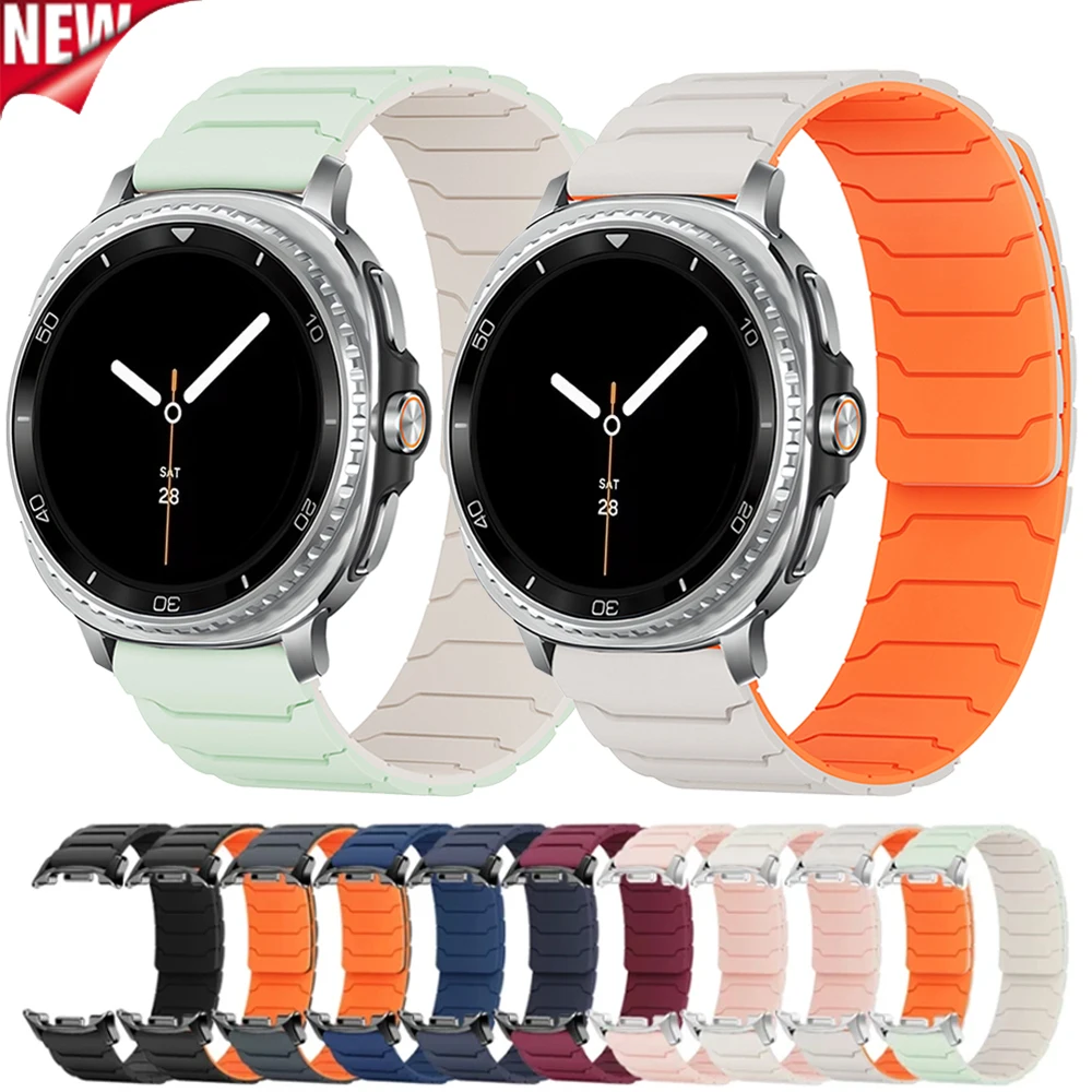 Magnetisches Silikonarmband für Samsung Galaxy Watch 9 8 40mm 44mm/8Classic 46mm Sportarmband für Galaxy Watch Ultra 2 2025 47mm