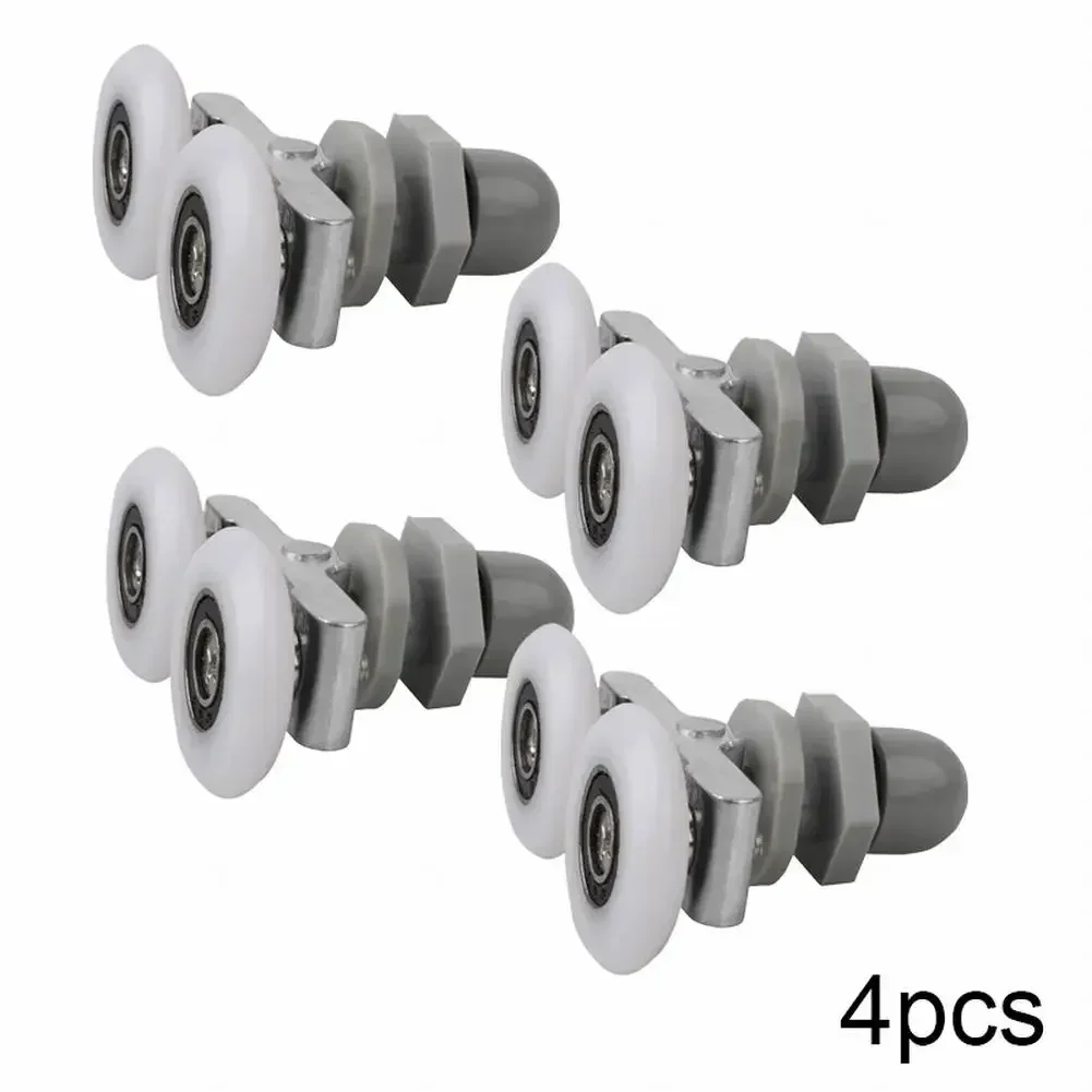 4Pcs 19/23/25/27mm Twin Bathroom Shower Door Sliding Roller Sliders Vintage Arc Shower Room Glass Door Sliding Wheel NEW