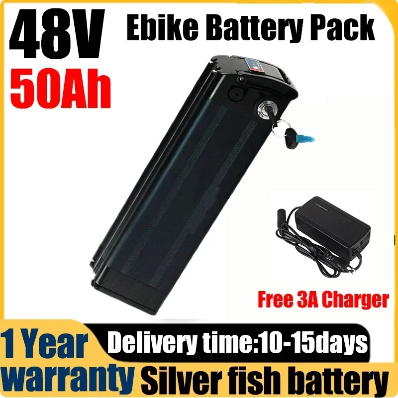 Silverfish Model 36 48V 52v72v Folding Lithium Battery Electric Bike Battery 20Ah 24Ah 28 30Ah 40Ah 50Ah 60ah Akku 2000w Battery