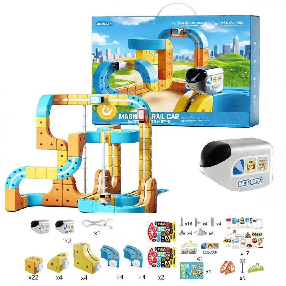 

Магнитный конструктор-трансформер: электрический антигравитационный высокоскоростной поезд, модель DIY-транспортного средства на рельсах