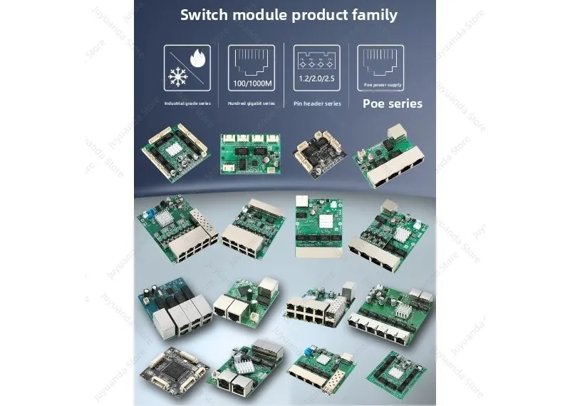 LX-SG503-2 Pin-type 5-port Gigabit Switch Module HUB Network Data Splitting Instrument Artificial Intelligence Robot