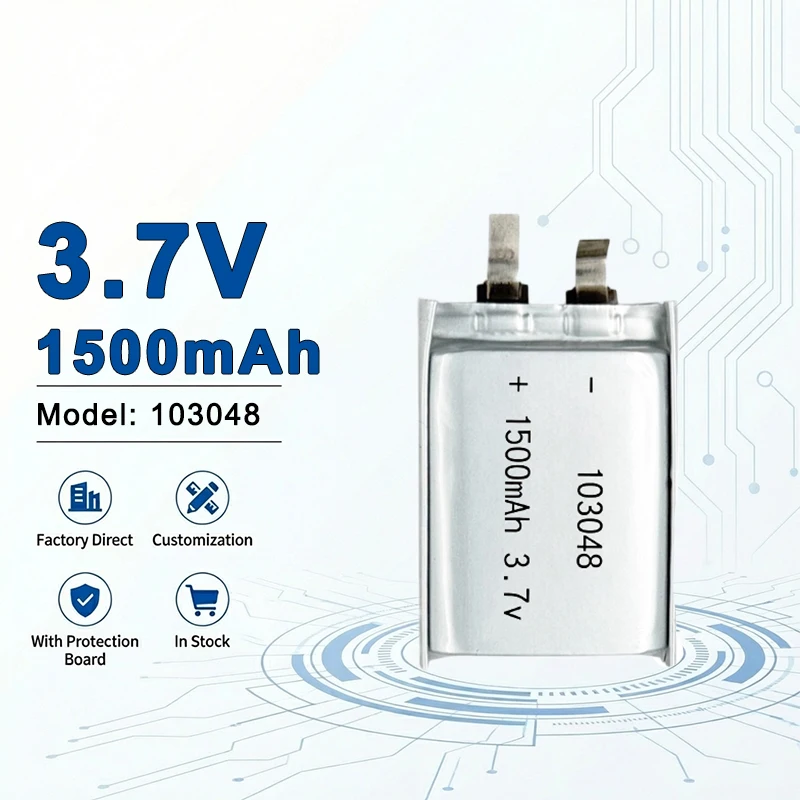 103048 3.7V 1500mAh Li-Polymer Rechargeable Battery High Density Power for Bluetooth Audio & Smart Devices 103450 302025 302030