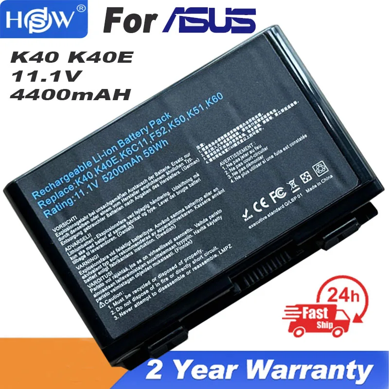 A32-F82 A32-F52 Battery For Asus K40 K40IN K50 K50IN K50IE K50IJ K60 K61 A32 F82 X8B k50in k61ic Pro8DIJ K70AS-X2A