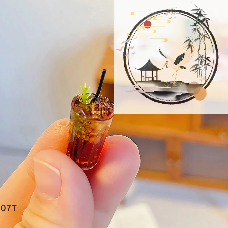 لعبة مقهى مصغرة للديكور نموذج مشروب صغير مثلج أمريكي لاتيه بيت اللعب لملحقات بيت الدمى #1