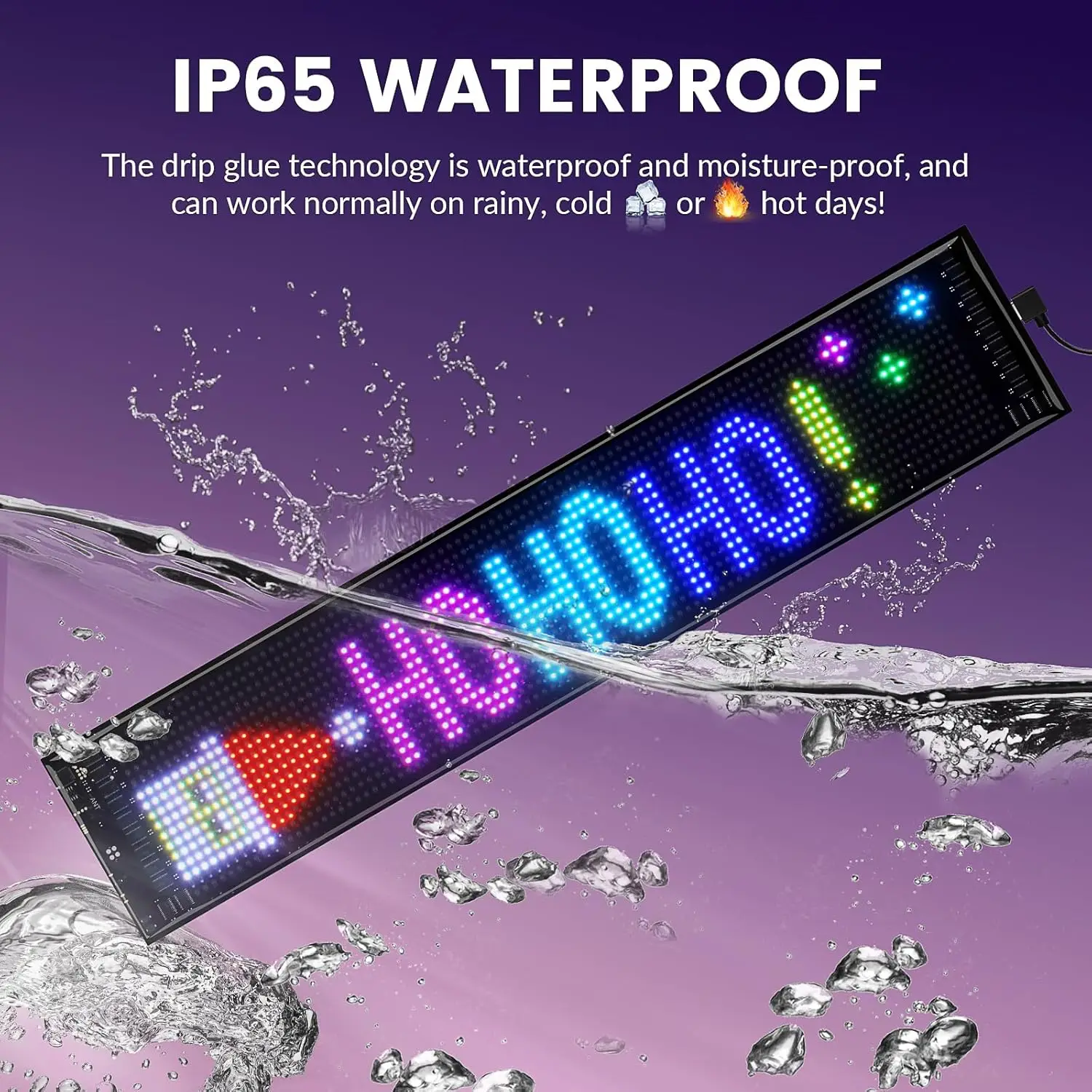 USB-Display, programmierbares LED-Schild, flexible Bluetooth-APP-Steuerung, individuelle Textenmuster-Animation, Scrollen für Auto, Tür