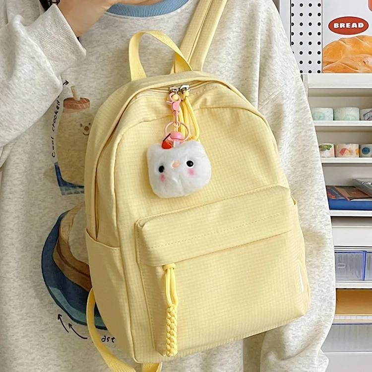 Travel Commuter Mommy Bag Day Simple Solid Color Cute College Students Shopping Backpack New School Season Backpack