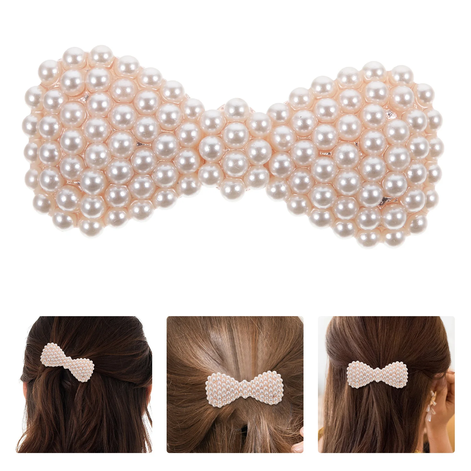 

Pearl Hair Clip Girl Accessories Mini Cute Bow Clips Bows for Women Metal Women's