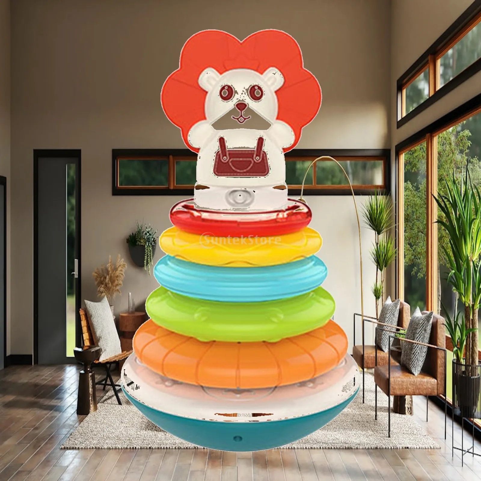 Tumbler Toy, Learning Toys with Music , Rainbow Stacker Stacking Toy Musical Toys for Activity Toys Coordination Preschool