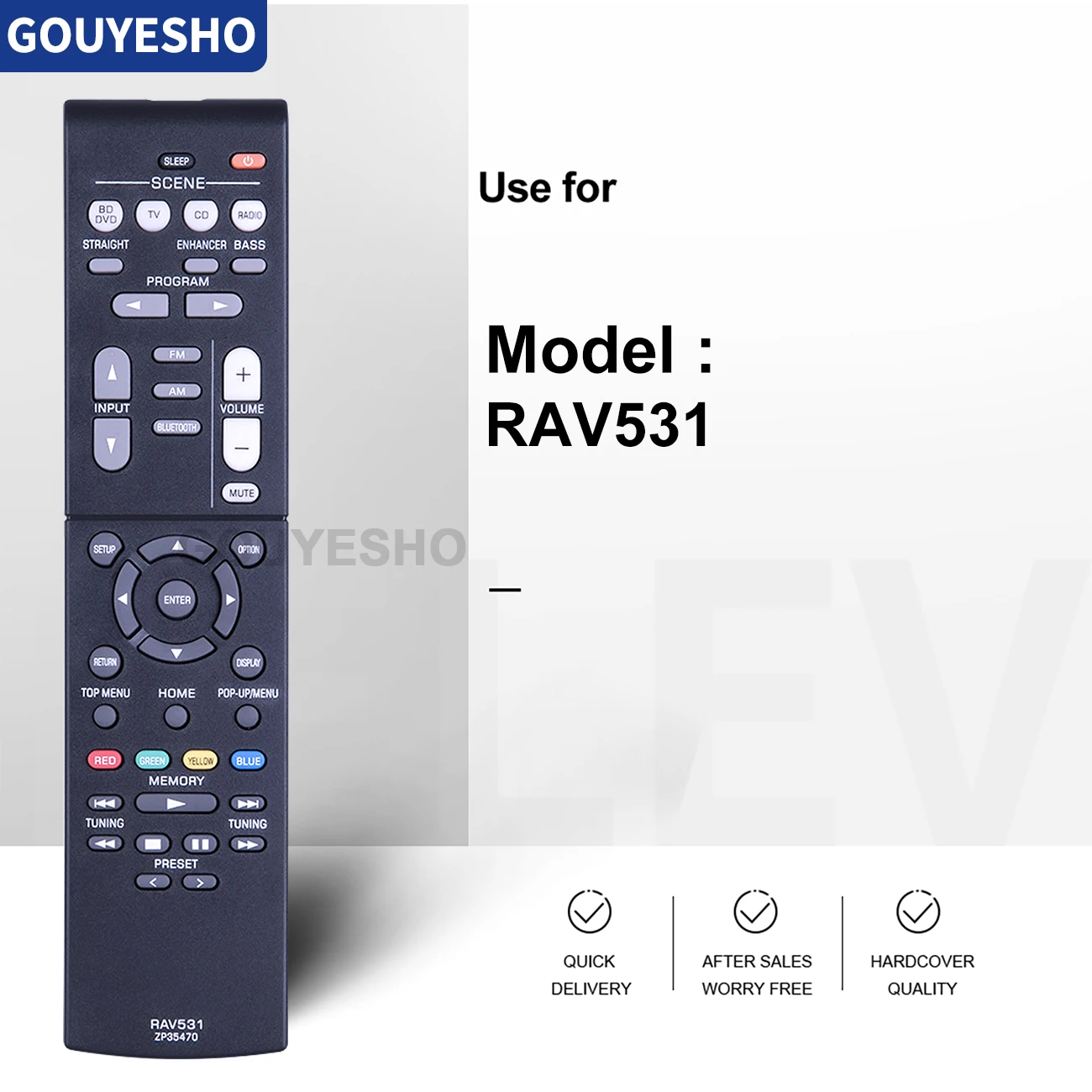 New Suitable for Yamaha Receiver Audio Video Remote Control RAV531 ZP35470 RAV552 ZW44660 RAV533 ZP35490