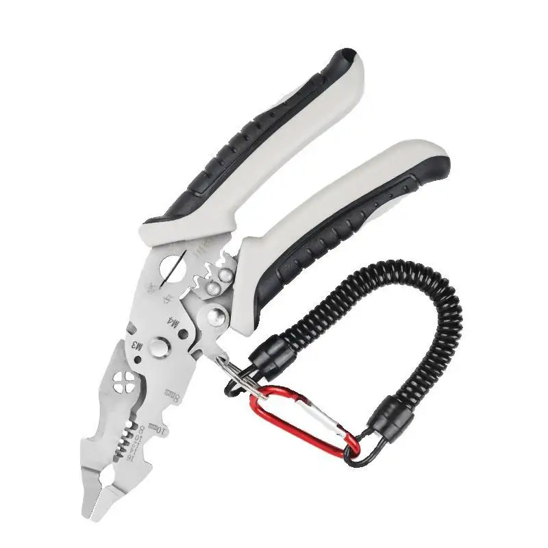 Anti-slip Multifuncional Fio Stripper Alicate Ferramenta Fio Rustproof com Cabo de Alta Dureza Chave de Dobra