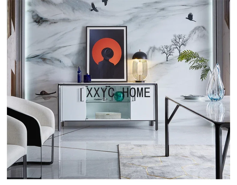 

Минималистичный шкаф-сервант, металлический шкаф для одежды из нержавеющей стали, винный шкаф, шкафчик для краски из цельного дерева, ресторан