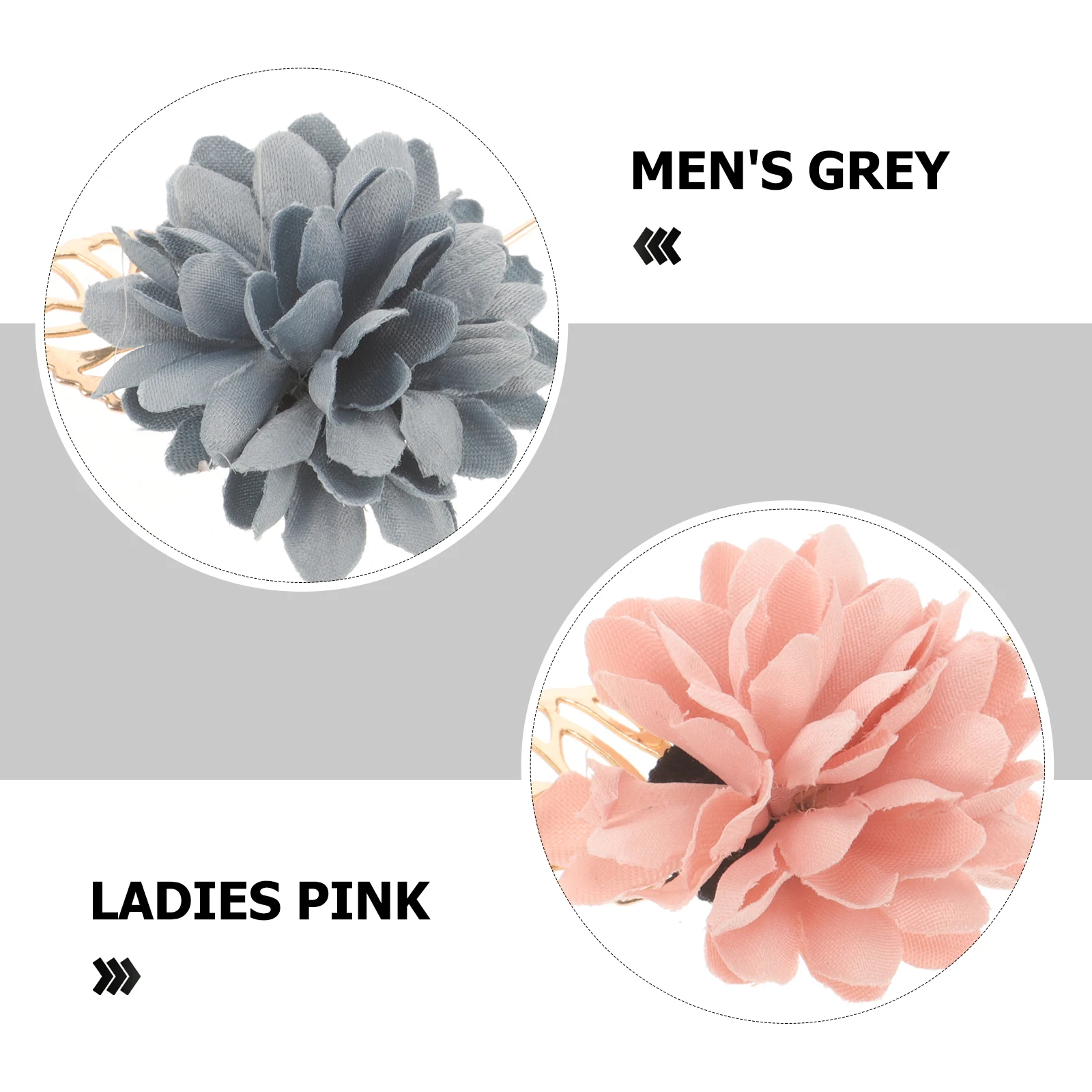 

2Pcs Fabric Flower Lapel Pins Bride Groom Boutonniere Pins Wedding Party Accessories Flower Brooch Pin for Men Women Prom Suit