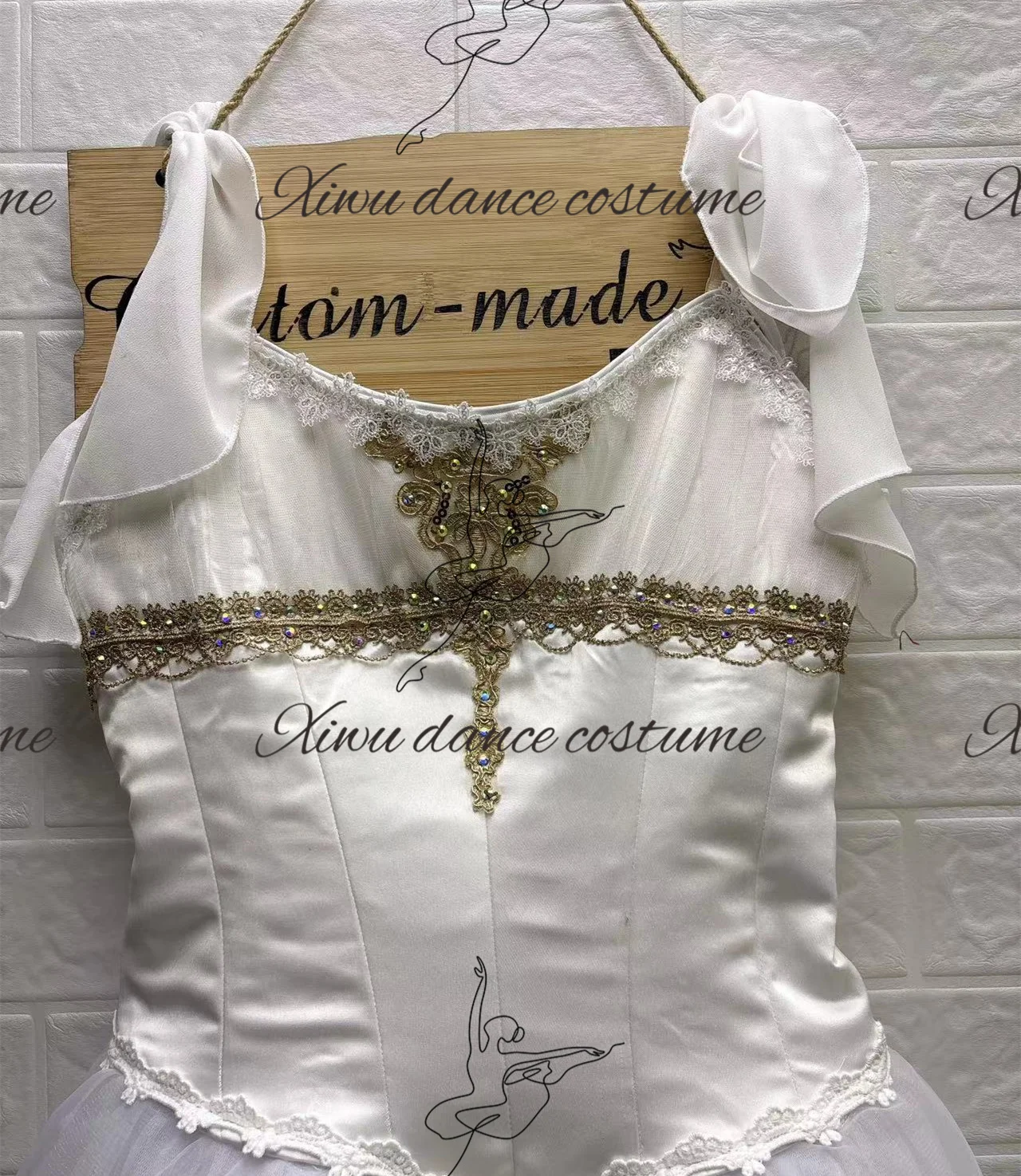 Elegant Custom Size Kids Girls Women Adults Dance Performance Wear Long Costumes Cream White Romantic Ballet Tutu Dress