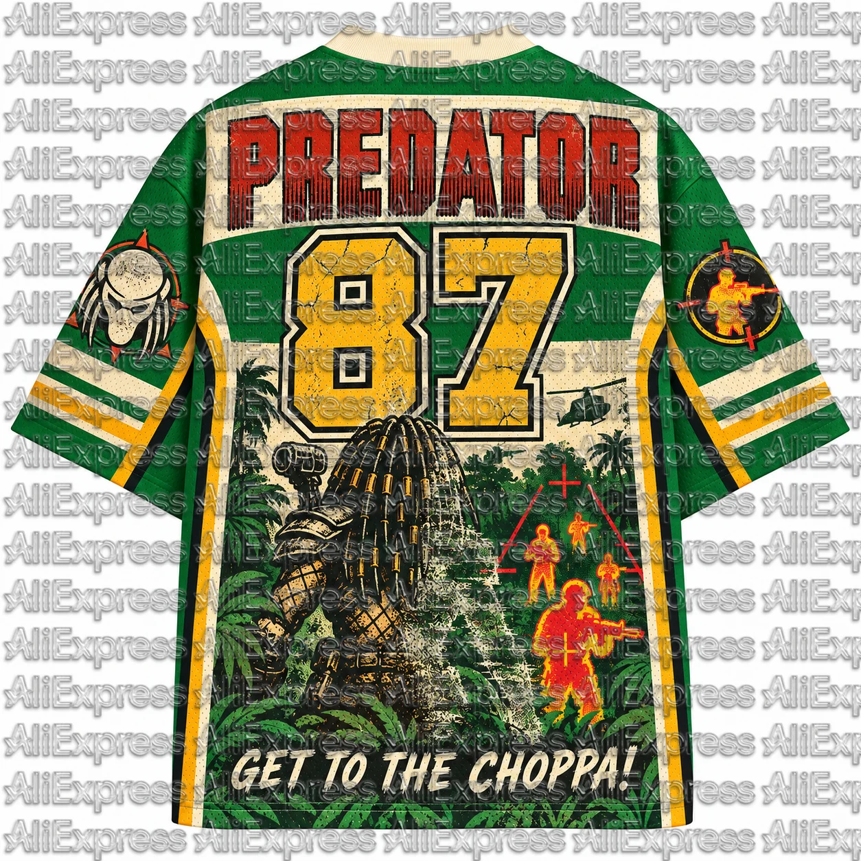 2026 Popular 80s Themed Sports Fashion Short Sleeved V-neck Mesh Streetwear Retro Band Movie Game Fan Gift T-shirt