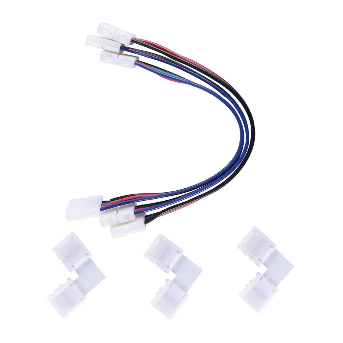 1 Set RGB LED Light Strip Connector 4 Pin LED Strip Jumper 10mm Strip to Power Adaptor Strip to Controller Solderless