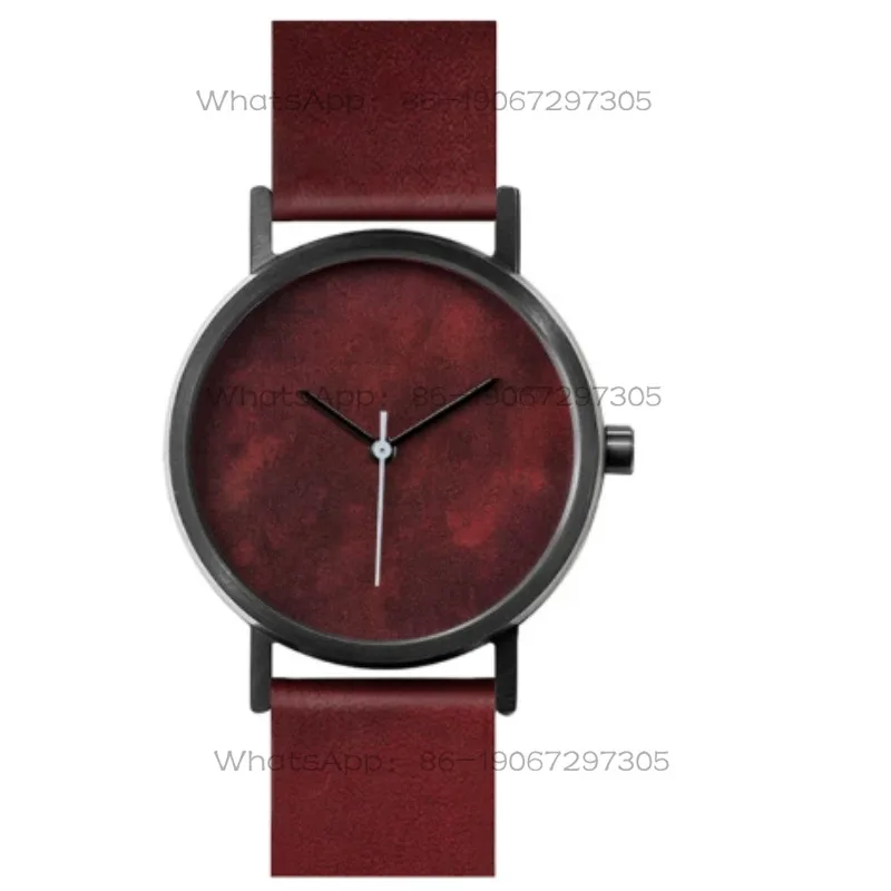 Vintage burgundy simple fashion Chinese couple gift watch men and women