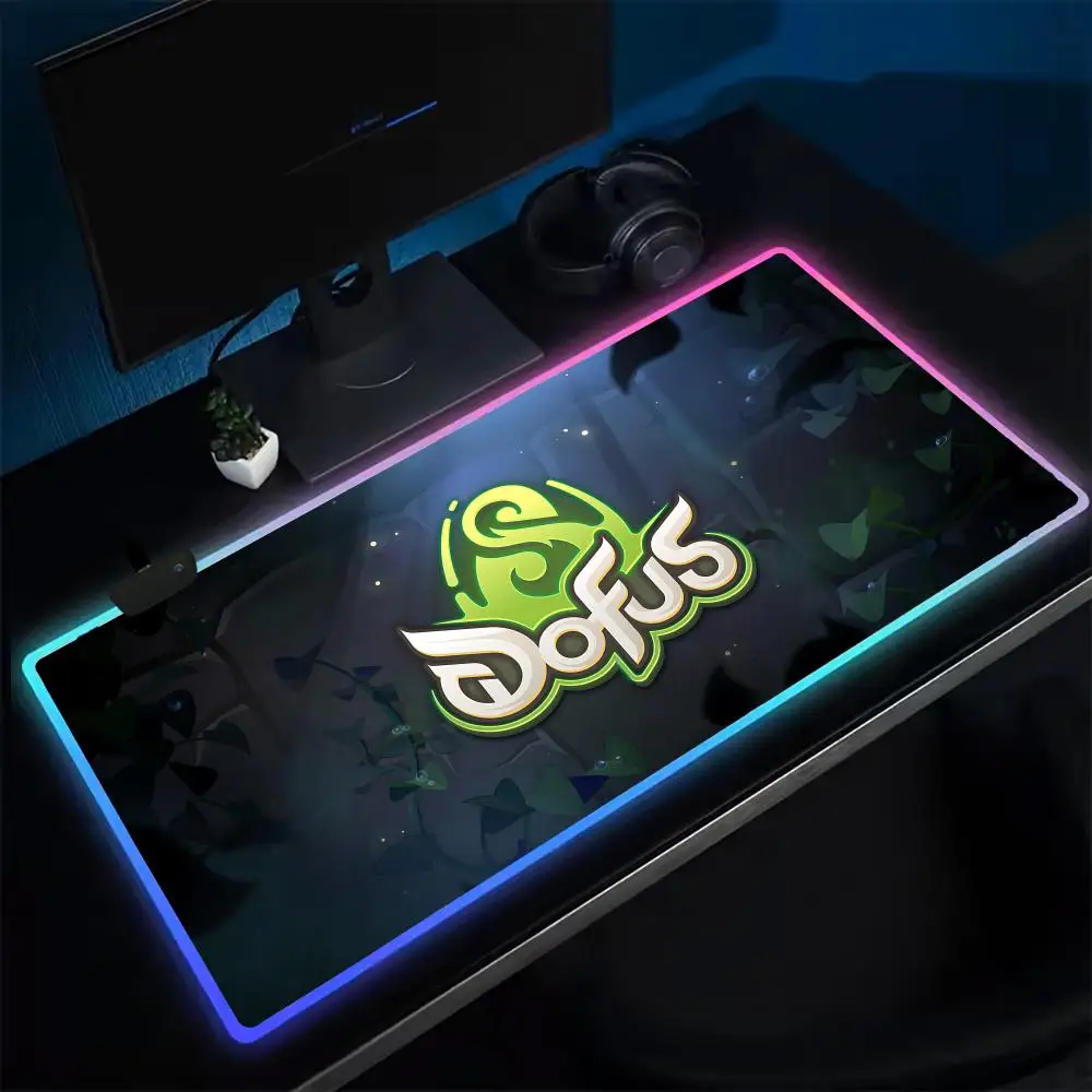 15-Gamer D-DOFUS Mouse Pad Anime Gaming Mouse Pad LED Table Pads Backlit Rubber Desktop XXL Mousepad RGB Desk Mats