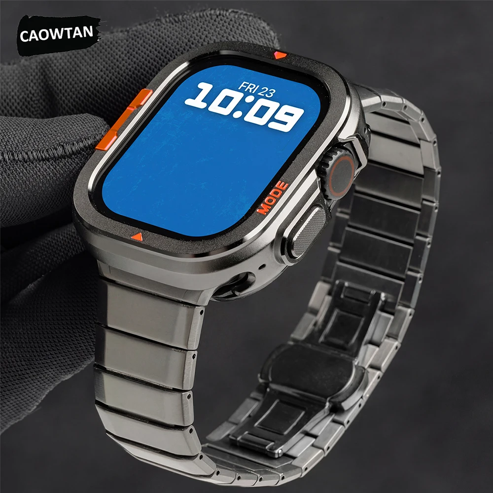 

Металлический ремешок + чехол для Apple Watch Ultra 3 2 1 49 мм, защитный бампер из сплава для Iwatch Series 11 10 46 мм, ремешок из нержавеющей стали