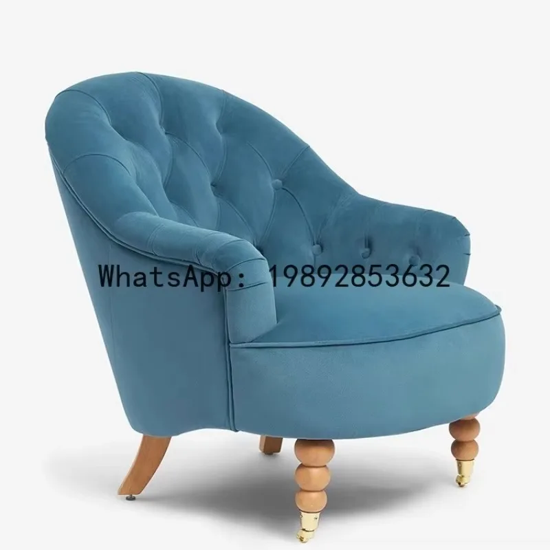 linen fabric pull-button single recliner - luxury accent chair for small living rooms and balconies