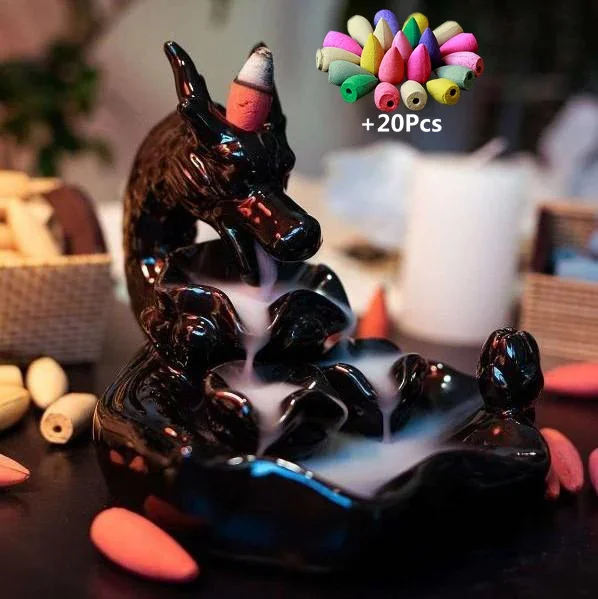 

Incense Cones Ceramic Handicrafts Dragon Handmade Waterfall Backflow Censer Holder