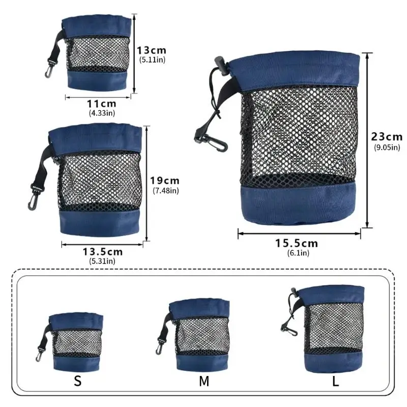 652F المحمولة كرة جولف حقيبة التخزين سعة كبيرة جولف كيس التخزين النايلون شبكة حقيبة للجولف والبيسبول وكرات التنس #6