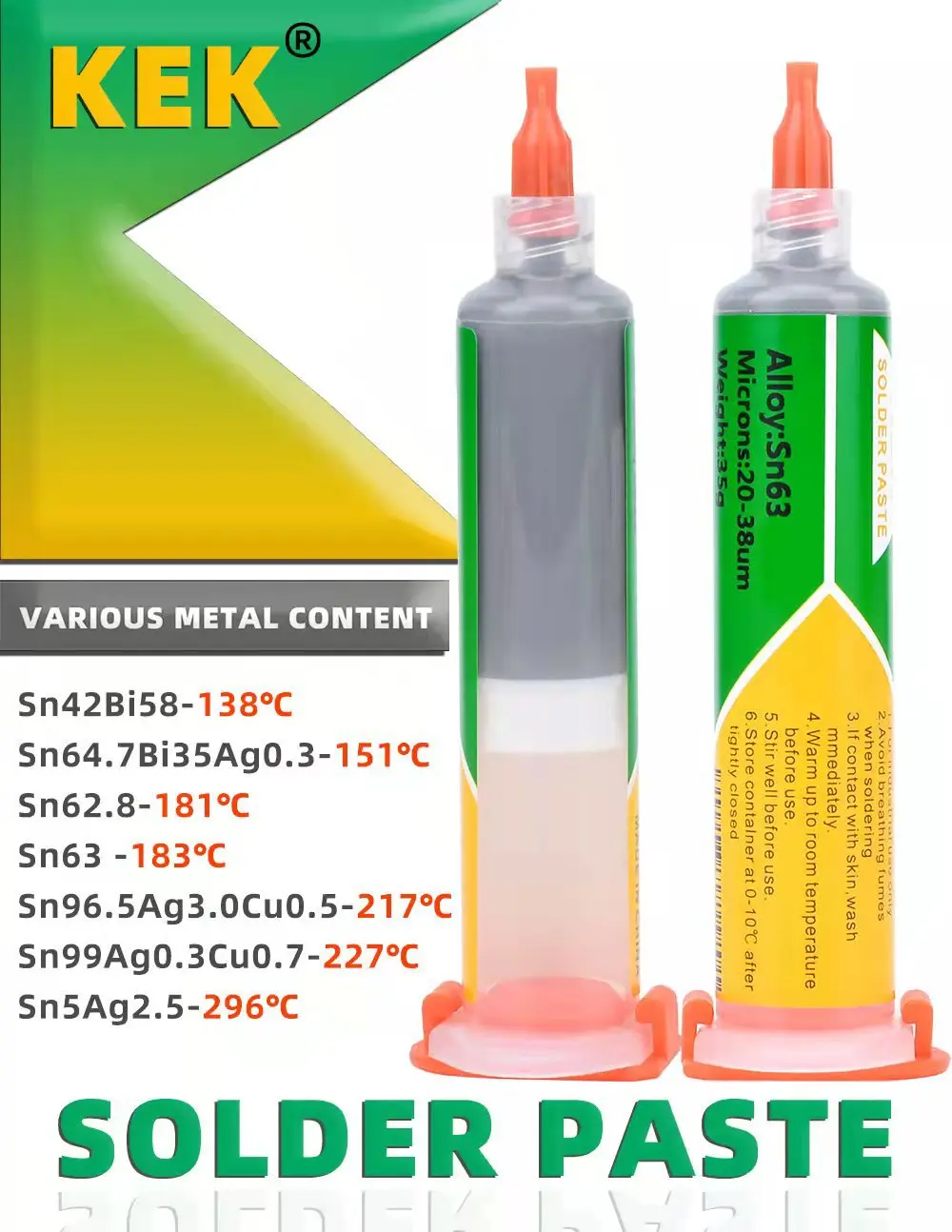 Sn96.5Ag3Cu0.5 50g  217C syringe solder paste silver 305 high temperature lead-free