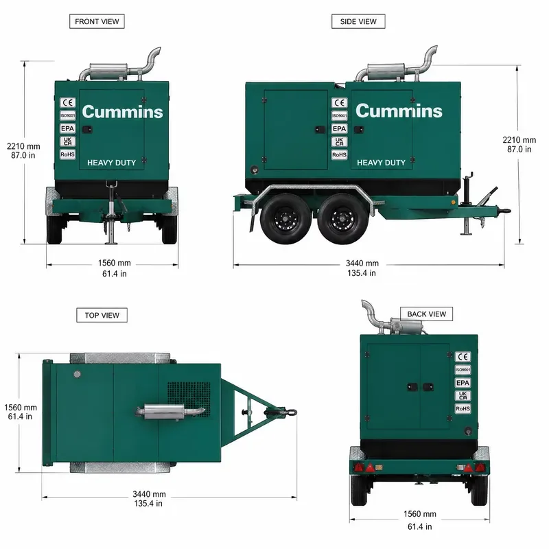 QSK60-G8 Generator Set 2250KVA 1800KW High-power Industrial Genset 10.5KV 50Hz Open Container Generator