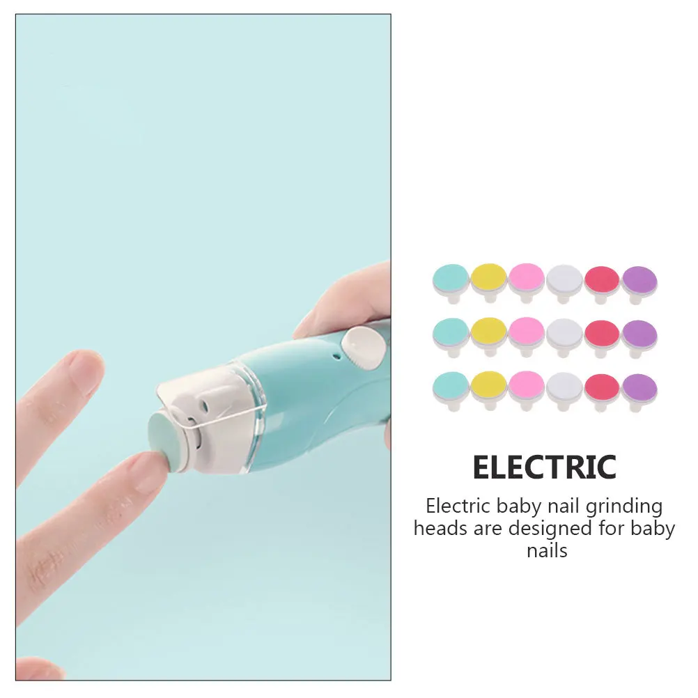 18 قطعة من أظافر الأطفال، بديل كهربائي آمن ومتين للآباء الجدد، هدية لرؤوس طحن أظافر الأطفال #4