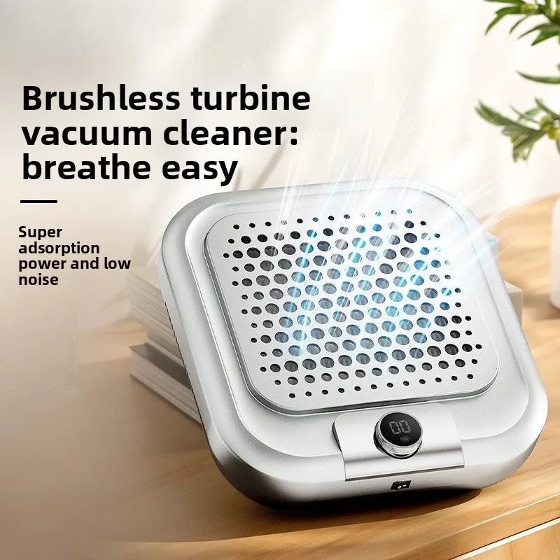Power storage nail cleaner Brushless turbine Low noise does not run Gray nail remover vacuum cleaner