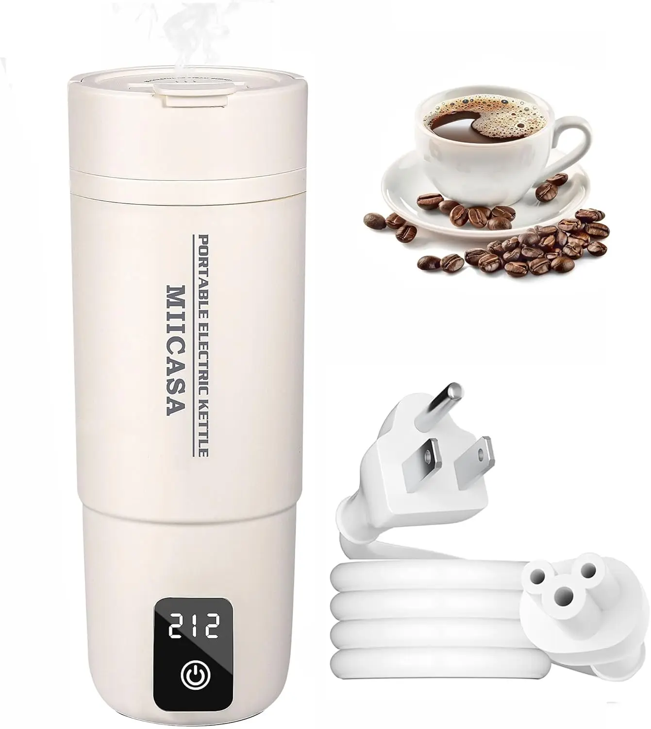 

Travel Electric Kettle,Dual Voltage Portable Water Boiler with 6 Temperature Preset and Auto Shut-Off Boil Dry