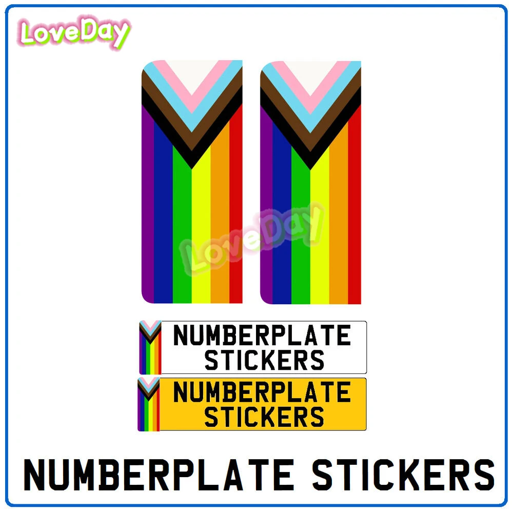 

Gay Pride Flag License Plate Sticker Rainbow Number Plate Auto Vinyl Decal