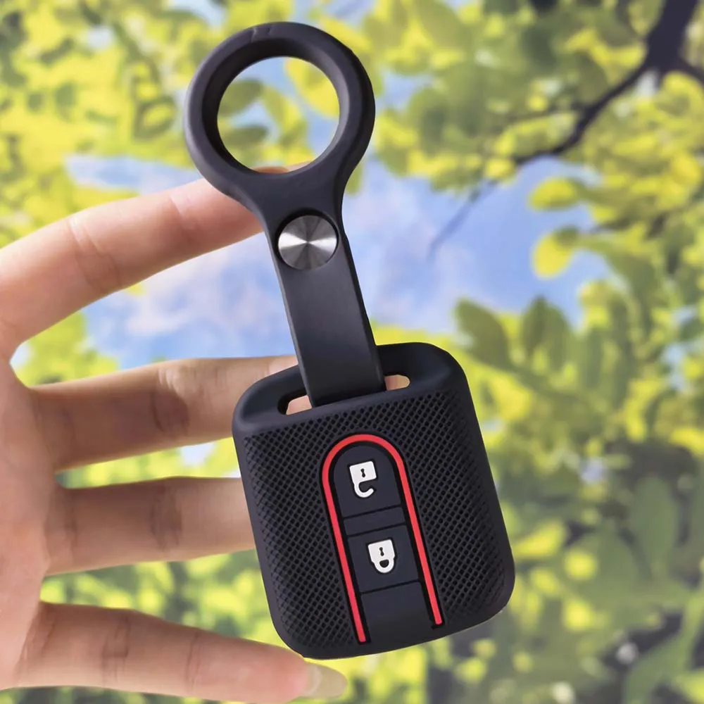 Anti-slip Silicone Key Sleeve With Keychain For Nissan Tiida X-Trail Pathfinder Navara Qashqai Primera P12 J10 Soft Key Fob