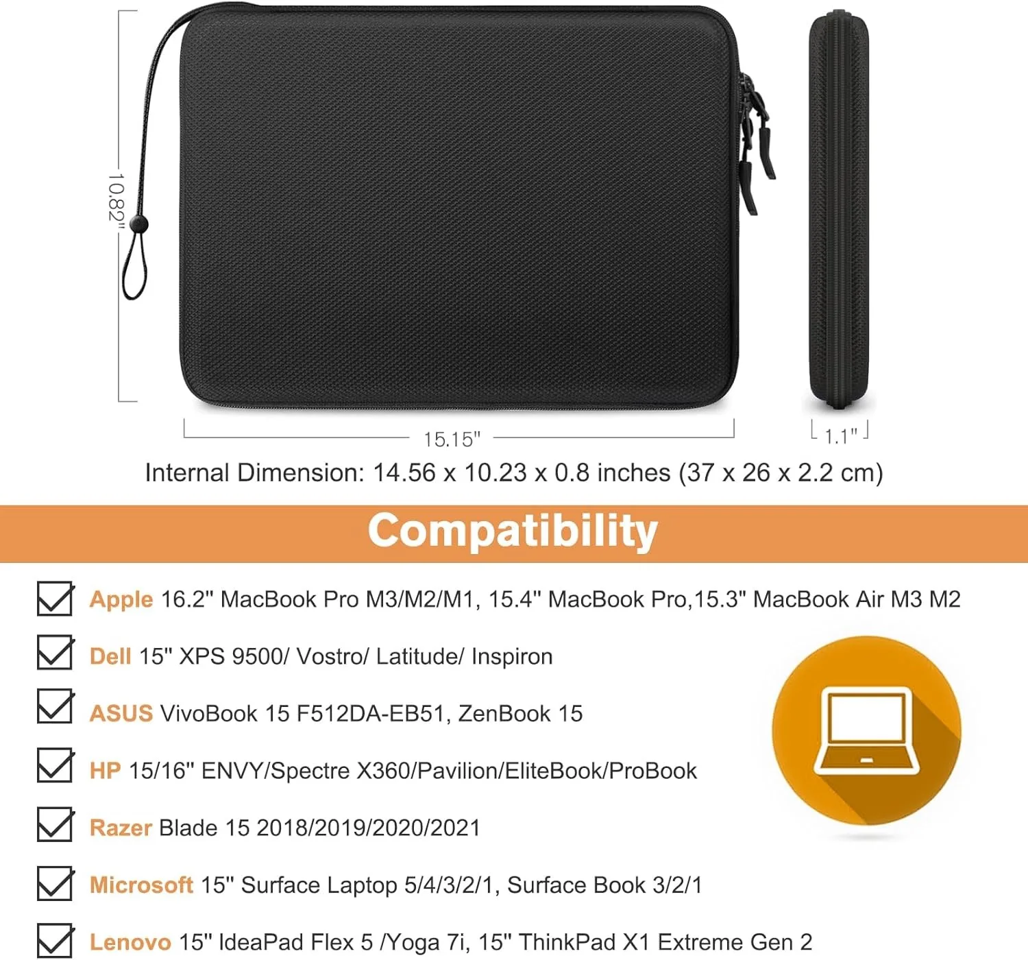 13.3/15.6 inch Laptop Bag Hard shell EVA laptop protective case, computer bag, inner liner bag