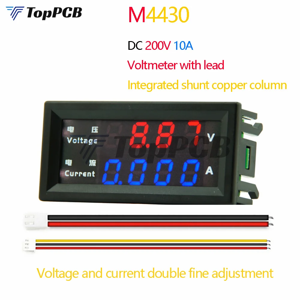 M4430 DC 100V 200V 0A Electronic Digital Voltmeter Ammeter 0.28\'\' LED Display Voltage Regulator Volt AMP Meter Tester