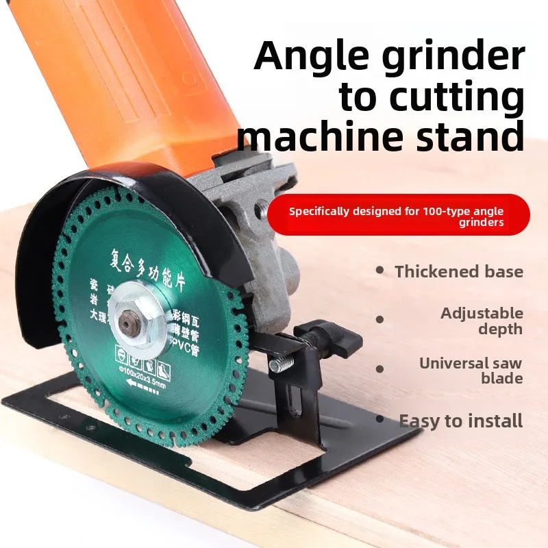 

Versatile Angle Grinder Stand to Cutter Conversion Base for Wood Metal Tile Cutting Universal Tool Set with Easy Quick Attach